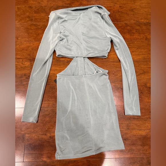 Lulu's Light Gray Ruched Dress - Picture 2 of 3